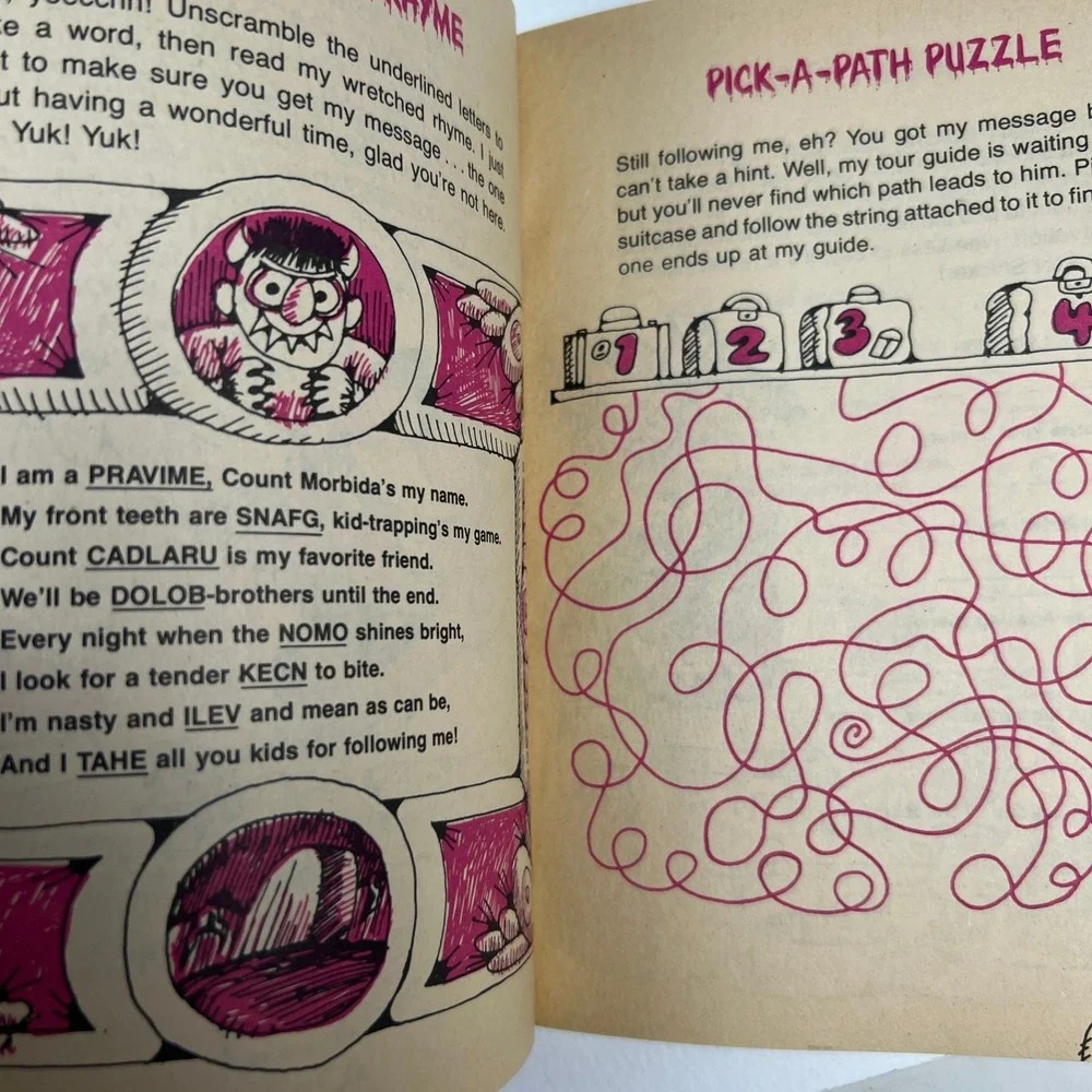 Scholastic Count Morbida's Dynamite Puzzle Book Kids Vintage Monster Retro Book